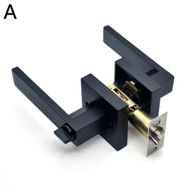 Door Square Handle Lock For Interior Doors With Lock Cylinder Heavy Duty Door Lock Handles Set Security Accessories Handle Lock