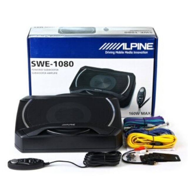 ALPINE SWE-1080 ACTIVE SUBWOOFER UNDERSEAT WOOFER 20CM CAR AUDIO