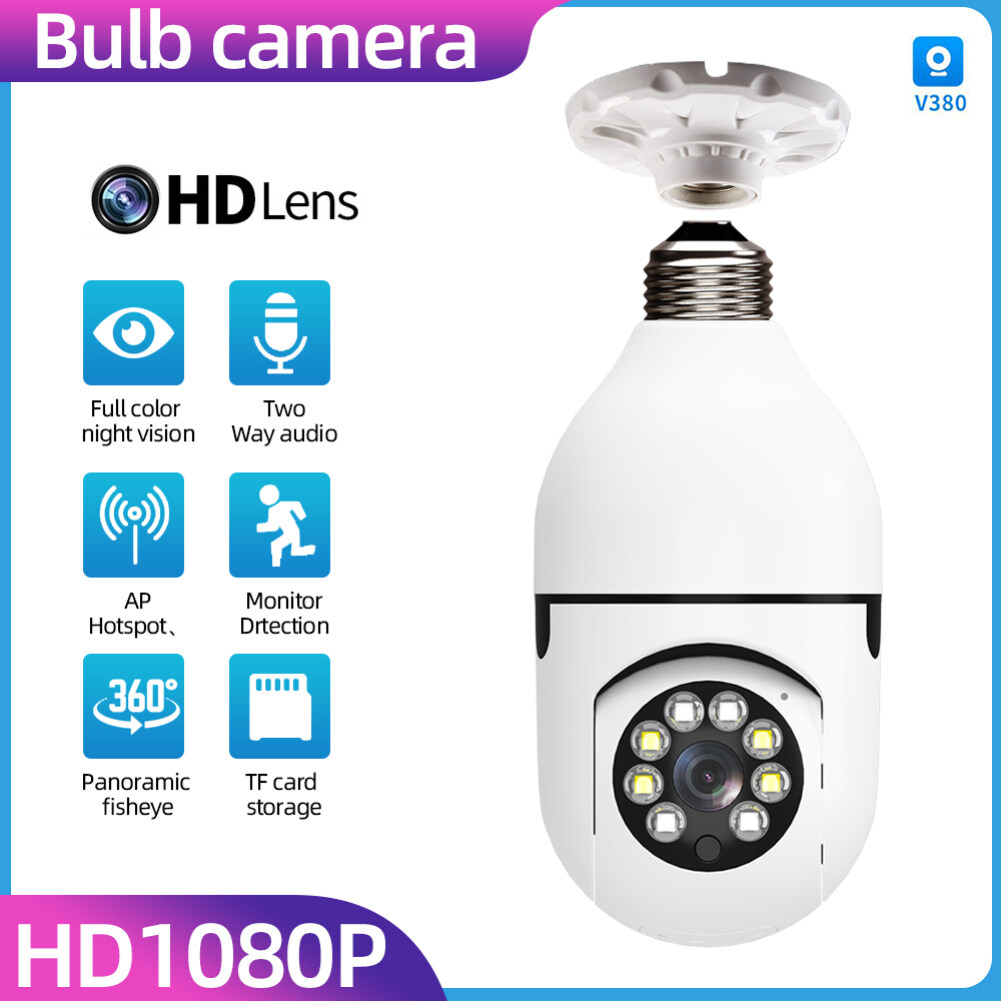 100 Original 360° Panoramic Hidden Wifi Camera Light Bulb HD 1080P