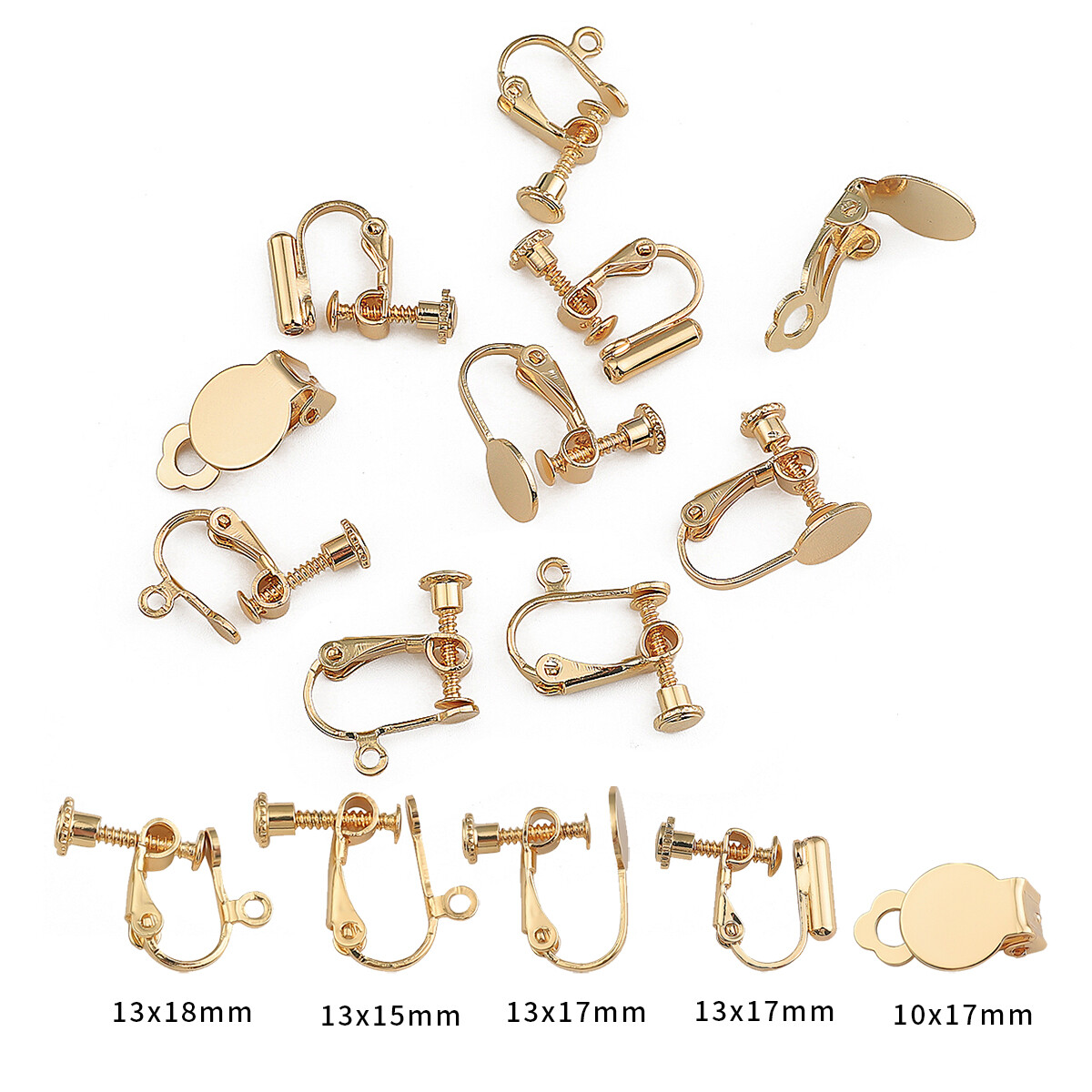 10 Cái/túi Đồng Với 18K Vàng Mạ Bông Tai Móc Clasp Đòn Bẩy Vòng Hở Lưng, Kẹp Bông Tai Tự Làm Móc Cài Phụ Kiện Làm Đồ Trang Sức