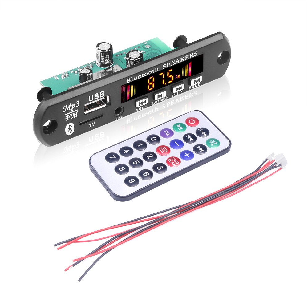 【6W Amplifier+BT 5.0+Recording】 DC 5V Wireless Bluetooth 5.0 MP3 WMA Decoder Board Audio Module USB FM Radio TF Record AUX Input For Car Home Audio