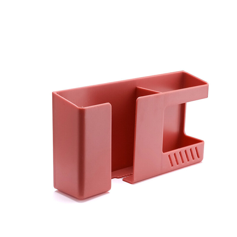Houseeker Wall Mounted Organizer Box with Hooks Remote Control Storage Case Mobile Phone Plug Holder Stand Container