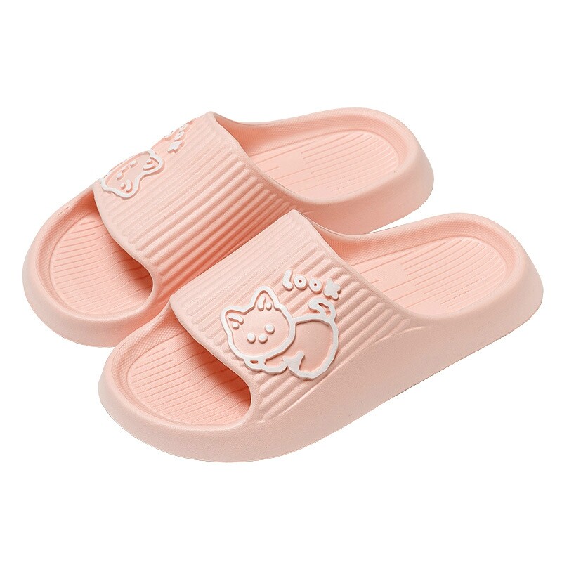 Oeak Unisex Lovely Women Men Indoor Slippers Animal Soft Slippers Bathroom Slippers Thick Bottom Slippers