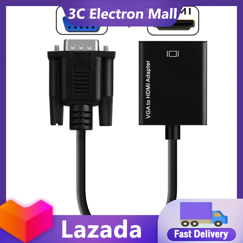 Vga to hdmi adapter 1080p hd audio tv av hdtv video cable with audio