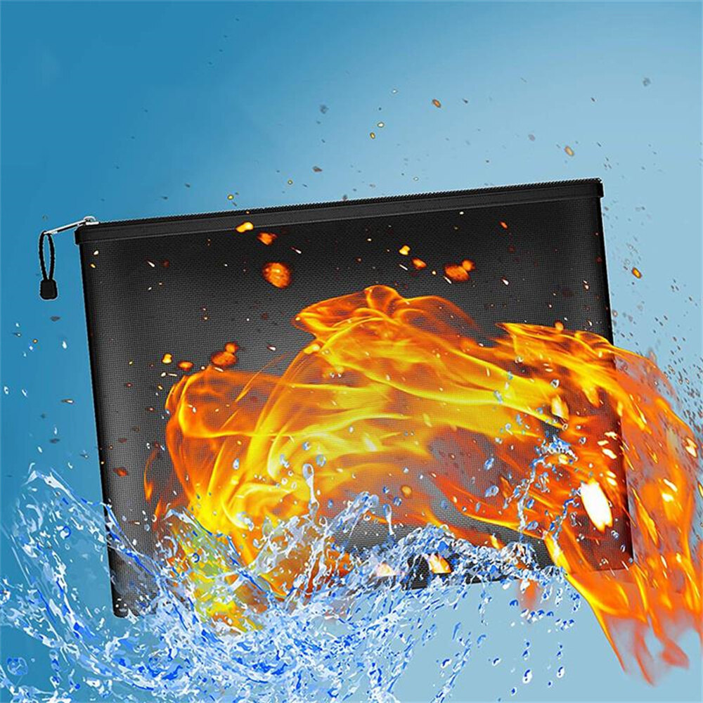 Fireproof Waterproof Document Bag File Money Safe Box Secret File Protect Pouch