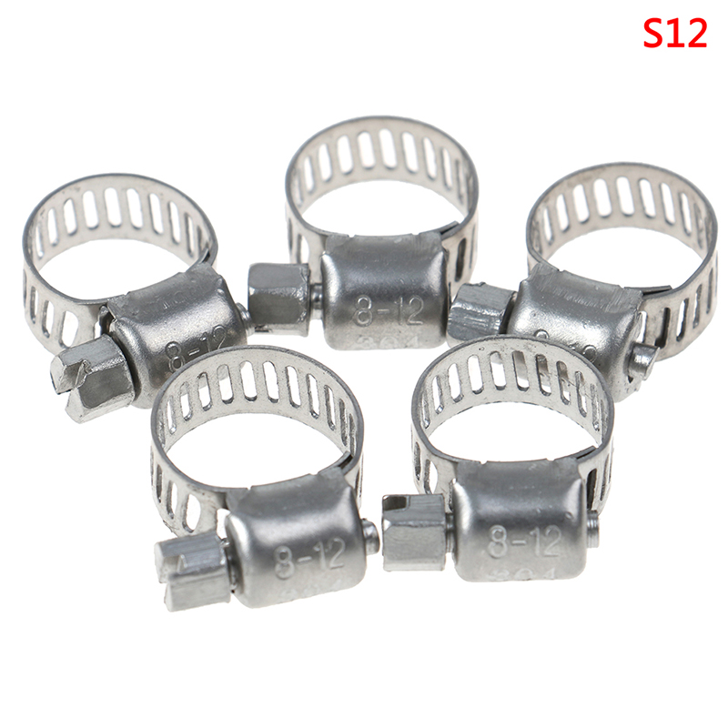 5pcs/set Stainless Steel 304 Worm Drive Hose Clamp - Fuel Pipe Tube ...