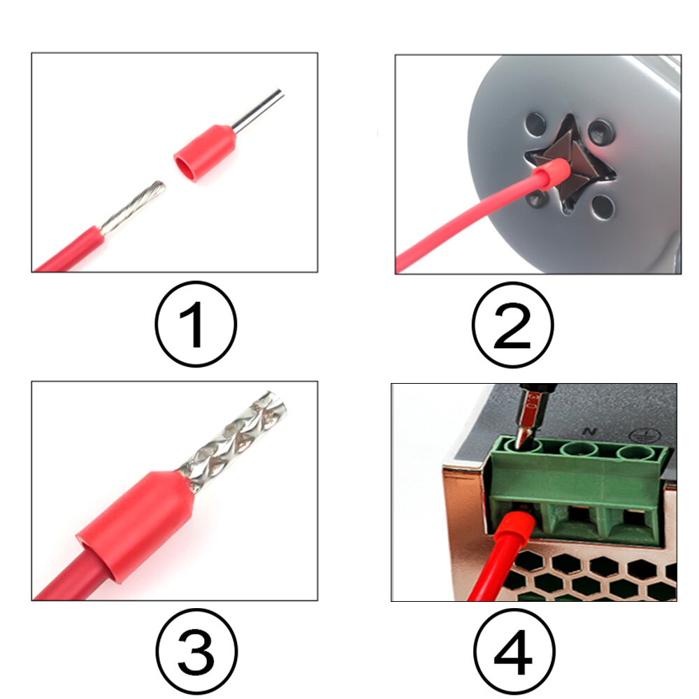 100 Chiếc Đầu Nối Điện Đầu Nối Dây Uốn Đầu Dây Eletrico Thiết Bị Đầu Cuối Cáp Các Loại Tiếp Điểm Cách Điện 12/14/18AWGawg