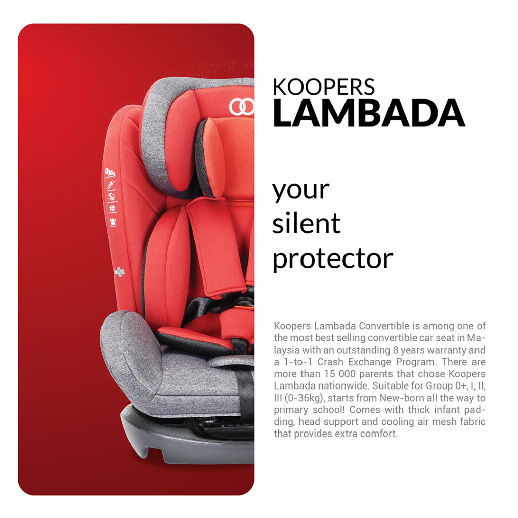 KOOPERS Lambada Baby Car Seat CRS From Newborn 12 Years 0-36KG