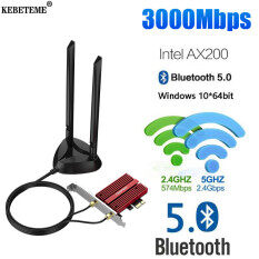 KEBETEME 3000Mbps Băng Tần Kép Để Bàn Không Dây PCI-E Cho Intel AX200 Cộng Với Thẻ 802.11a AX 2.4 Gam/5Ghz Bluetooth 5.0 PCI Express WiFi 6 Adapter