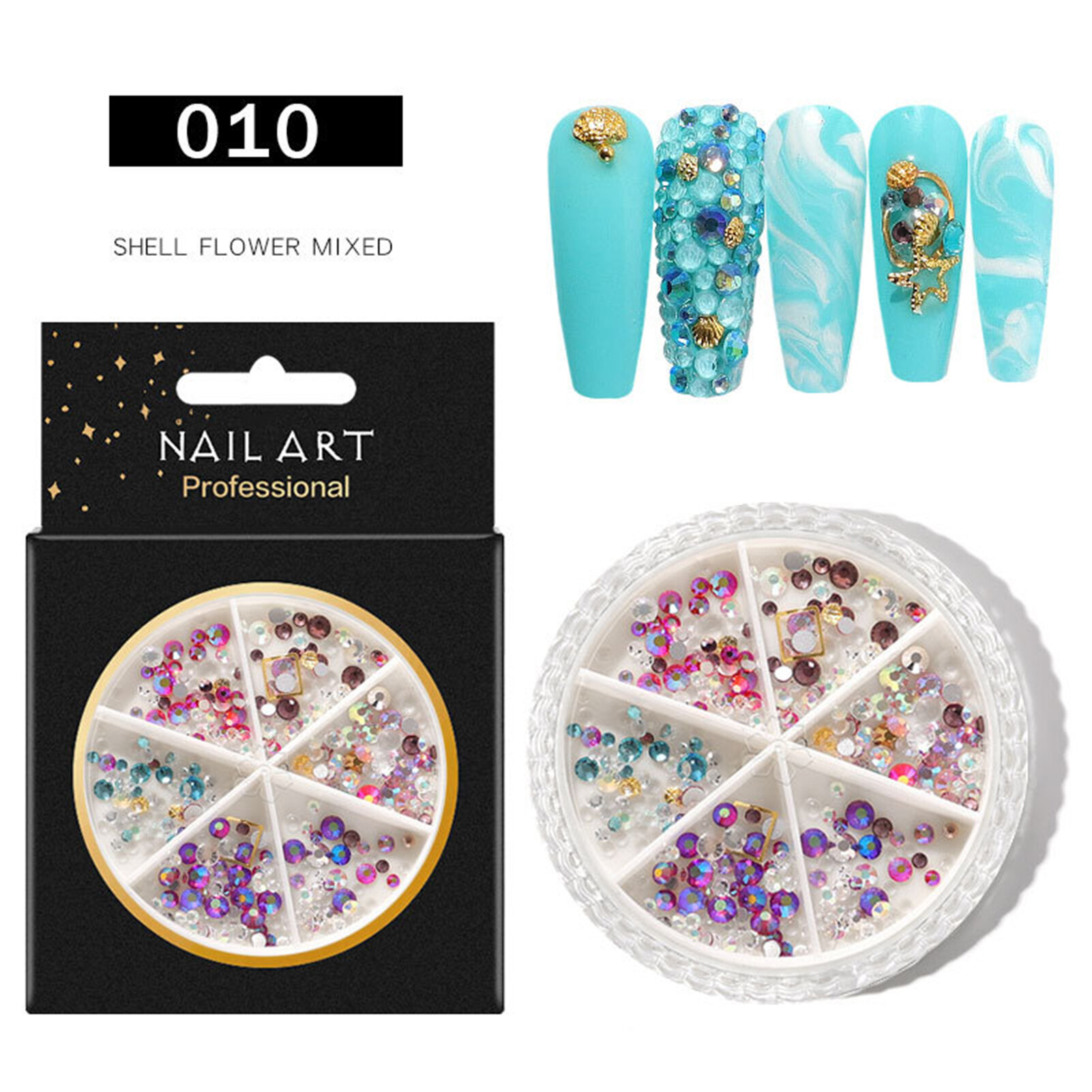 6 Grids/Set Rivet Butterfly Decals DIY Nail Art Sequins Manicure Decoration