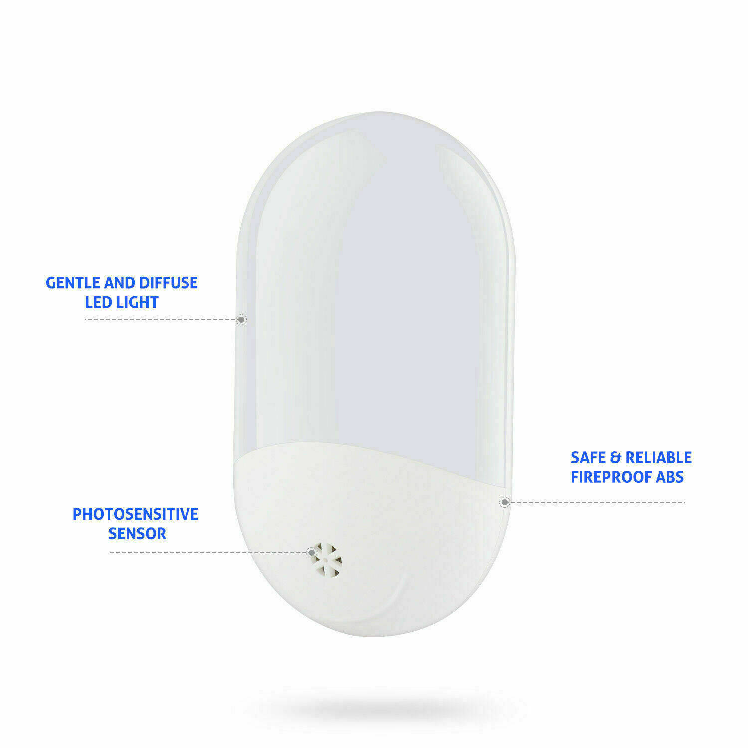 Tự Động LED Night Light Tường Cắm Trong Dusk Để Bình Minh Cảm Biến Ánh Sáng Đèn Trắng Ấm UK/EU Cắm