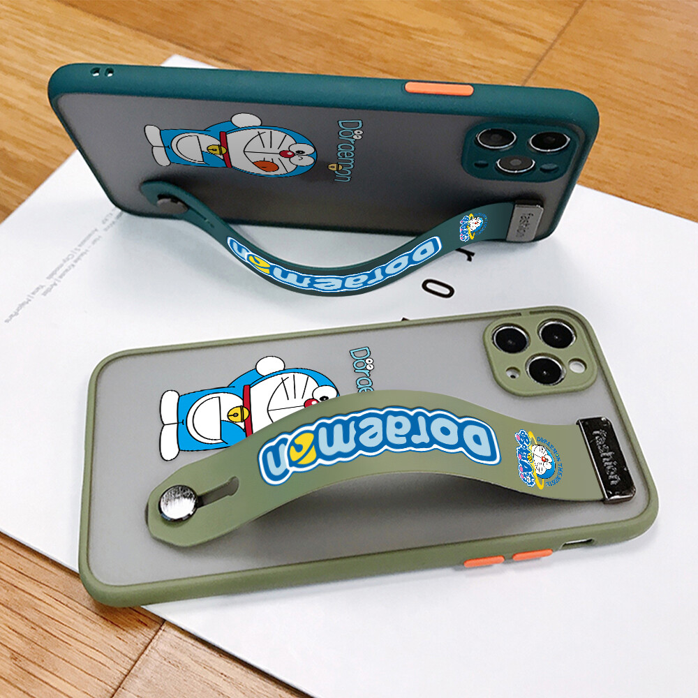 (With Wristband) Hontinga Casing Case For Xiaomi Redmi Note5 Note 5 Pro Case Shockproof Cartoon Doraemon Phone Case Soft Edge Full Lens Protection Camera Protector Back Cover Casing Hard Case For Boys For Grils