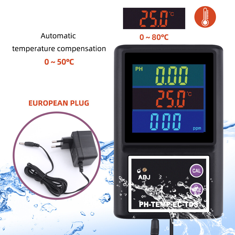 yieryi PH-260 Digital 4 in 1 PH Temperature EC TDS Meter Analyzer Multiparameter water Quality monitoring test equipment