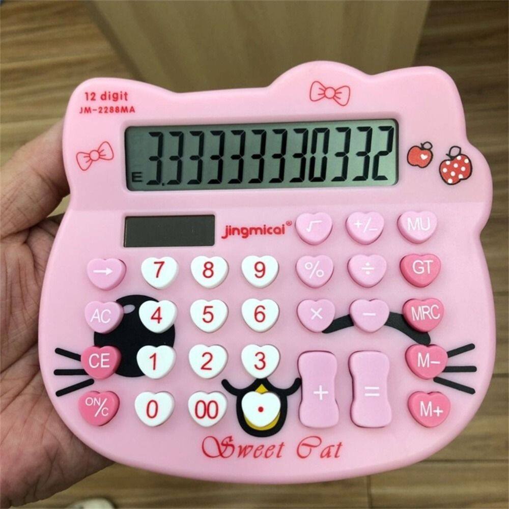 MMLUCK Student Cute Electronic Calculator School Stationery Desktop Calculator Study Accessoires School Office Math Calculator KT Calculator Function Calculator Digit Calculator