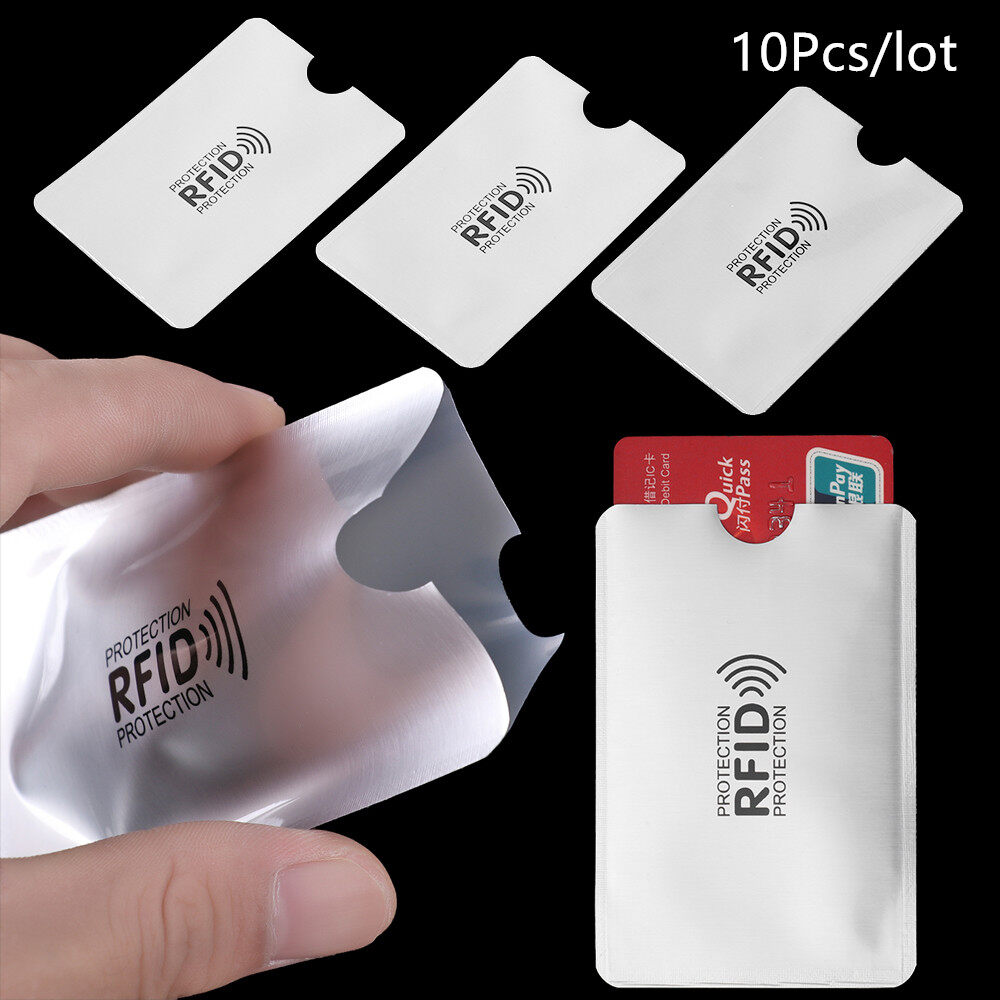 10Pcs Smart Prevent Scanning Aluminium Anti Theft Anti Rfid Wallet Card Holder ID Bank Card Case Card Protector Sleeve