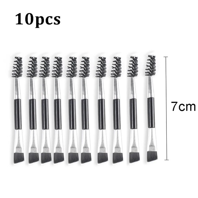 1-10pcs Soft Eyelash Brushes Double head Scroll Eyebrow Brush Contouring Eye Brow Brushes Eyes Blending Cosmetic Makeup Tools