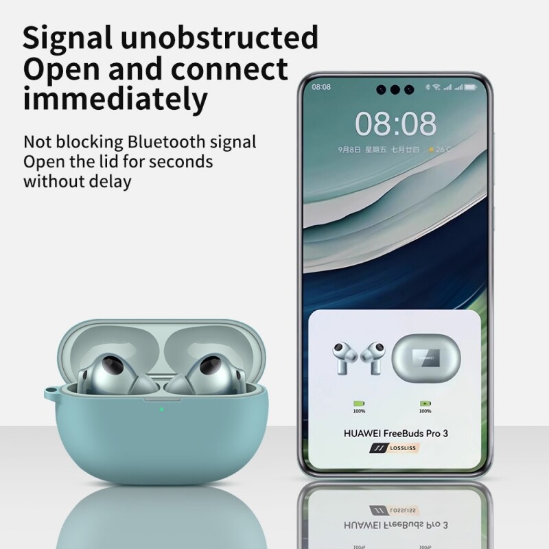 Kingzalin tai nghe silicon Trường Hợp Đối Với Huawei Freebuds Pro 3 Bảo Hiểm Đầy Đủ Chống Sốc Tai nghe nhét tai không dây vỏ Ốp bảo vệ Đối Với Huawei Freebuds Pro 3
