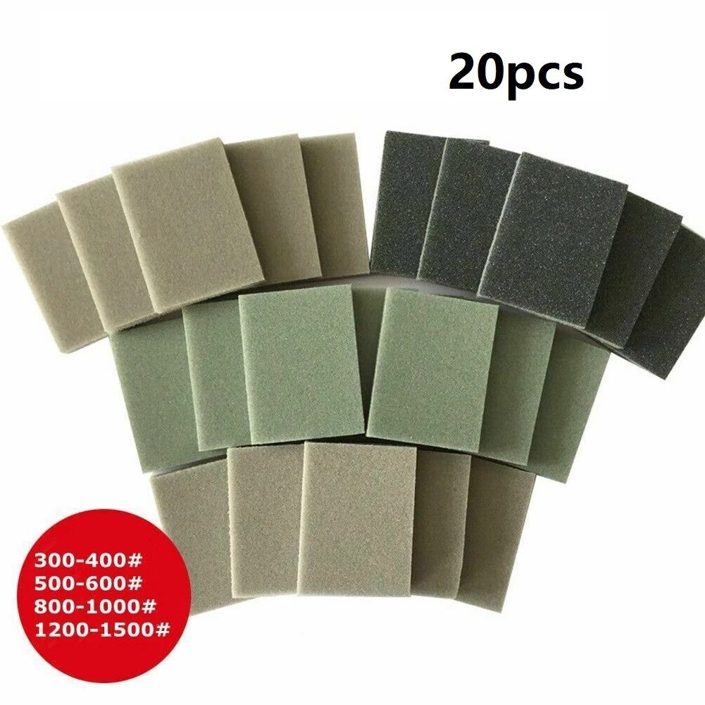 Sandpaper Sponge Pads Oil Proof Polishing Foam Sanding Block Fine Coarse Grit