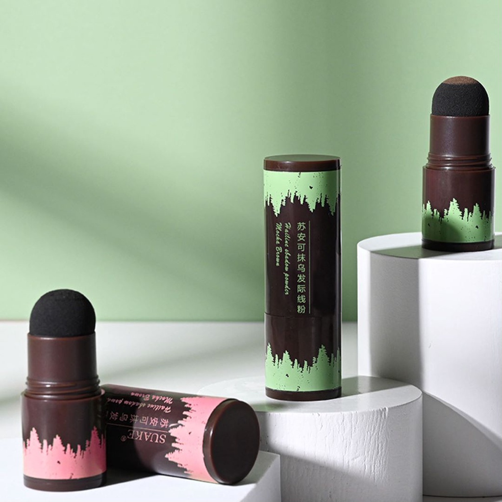 2 cái chân tóc bột dính tóc Phấn má gốc Touch Up bột không thấm nước tóc Shading Sponge bút tóc Filler bột cho bìa màu xám tóc gốc tóc Touch-Up tóc mỏng