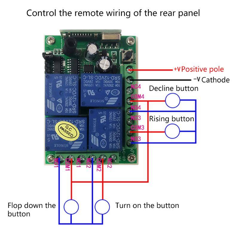 Wireless RF Remote Control Module 12V 24V 4CH Channel 315MHZ 433MHz Relay Switch Transmitter Toggle Transmitter Receiver