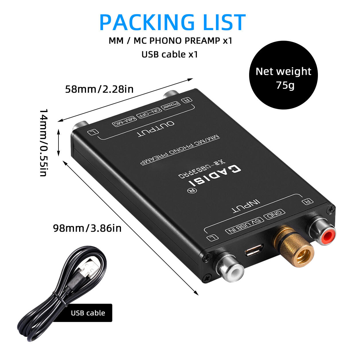 【Hàng Có Sẵn】bộ Tiền Khuếch Đại Phono Mini Aideepen Nguyên Bản Bộ Khuếch Đại Phono MM/MC