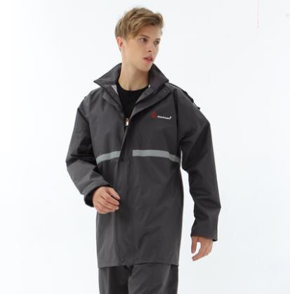 ZZOOI Outdoor double layer reflective strip men women raincoat coat pants suit sports riding fishing camping climbing rain gear poncho