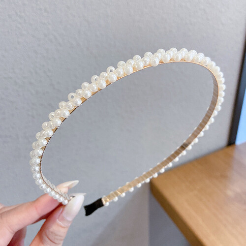 Metal Thin Headband Headband Korean Headband Pearl Headband Face Wash Hairband Makeup