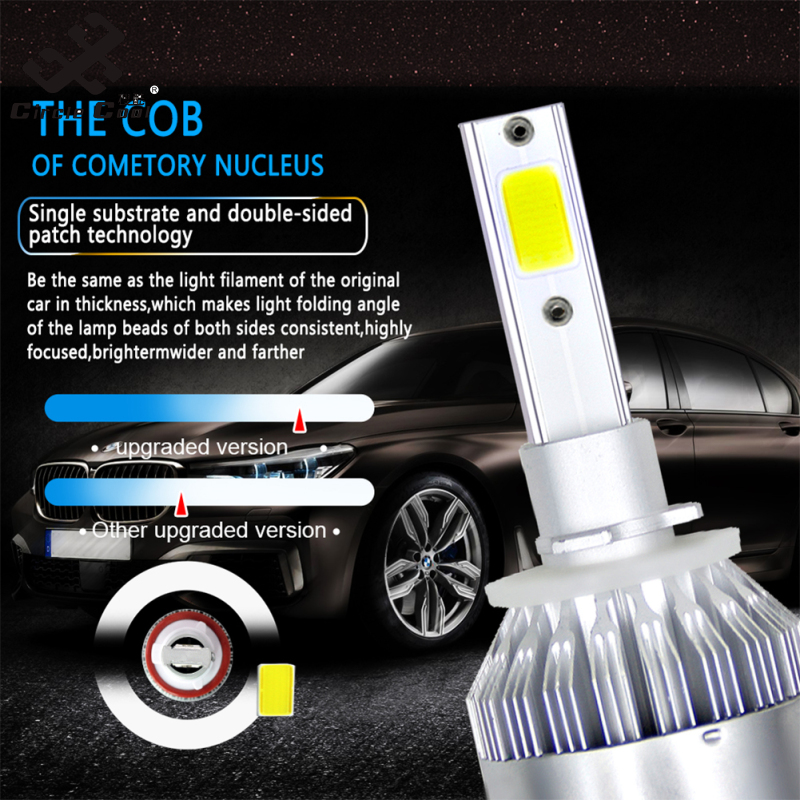 Circle Cool 1PC Universal High Power Auto Bulbs C6 Car LED Headlights - 6000K - White Light