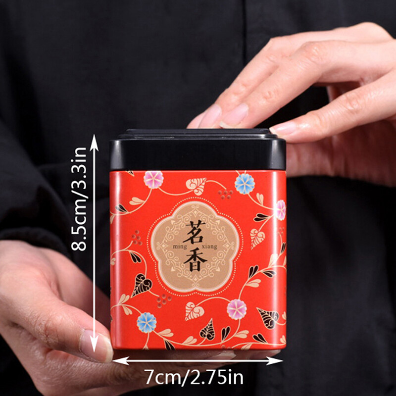 UG Tea Sealed Box Kitchen Storage Container Jar Tin Square Can Candy Iron Vintage