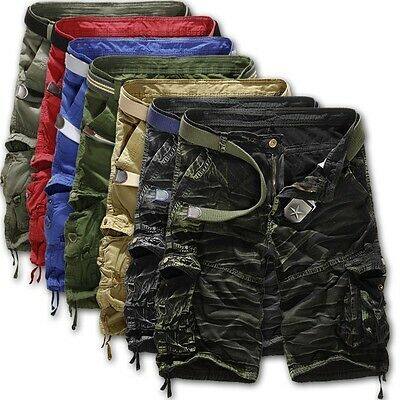 Mens Camo Cargo Military Combat Shorts Pants Work Casual Sport Trousers Bottoms