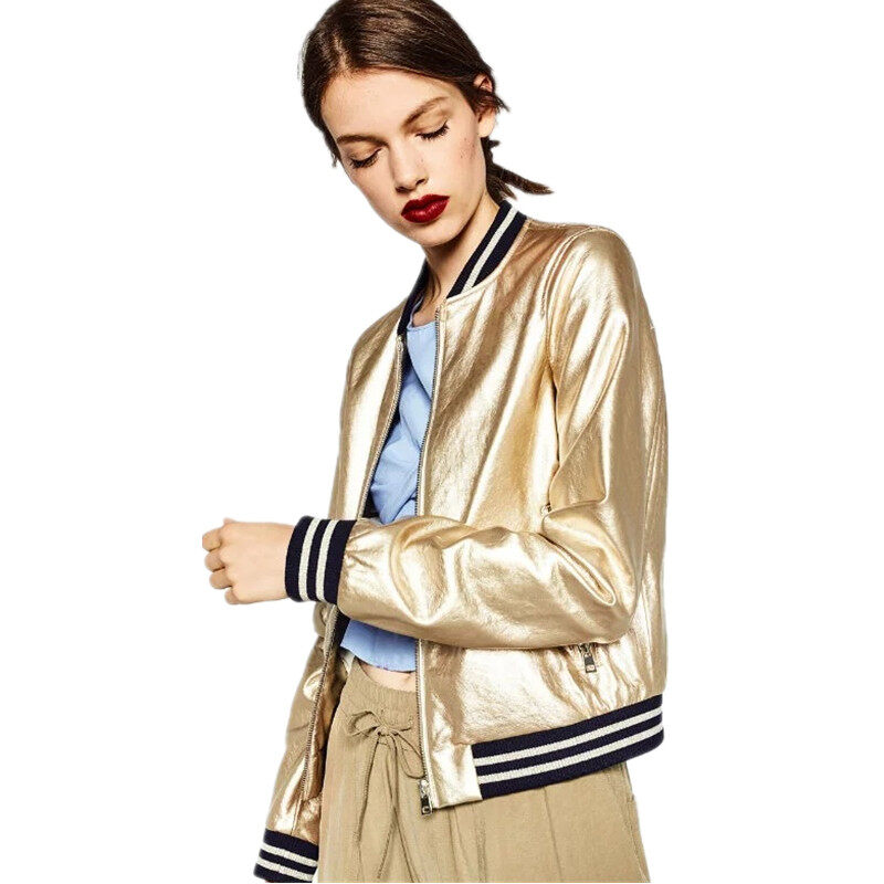 gold bomber jacket womens