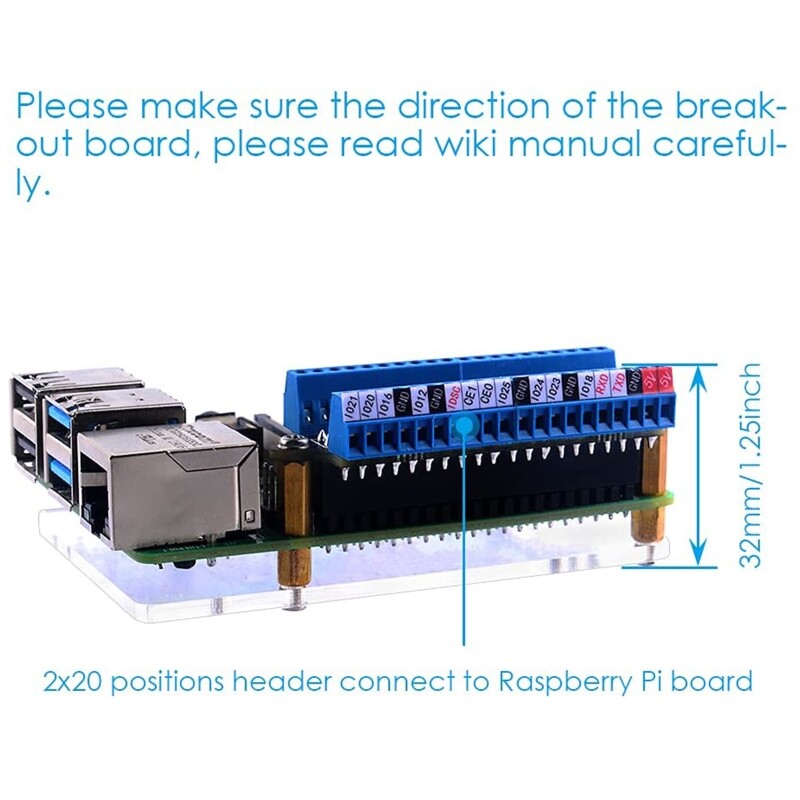 【New Arrival】 for Raspberry Pi Micro GPIO Terminal Block Breakout Board Module Expansion Board Micro Connector for Raspberry Pi 4B/3B+