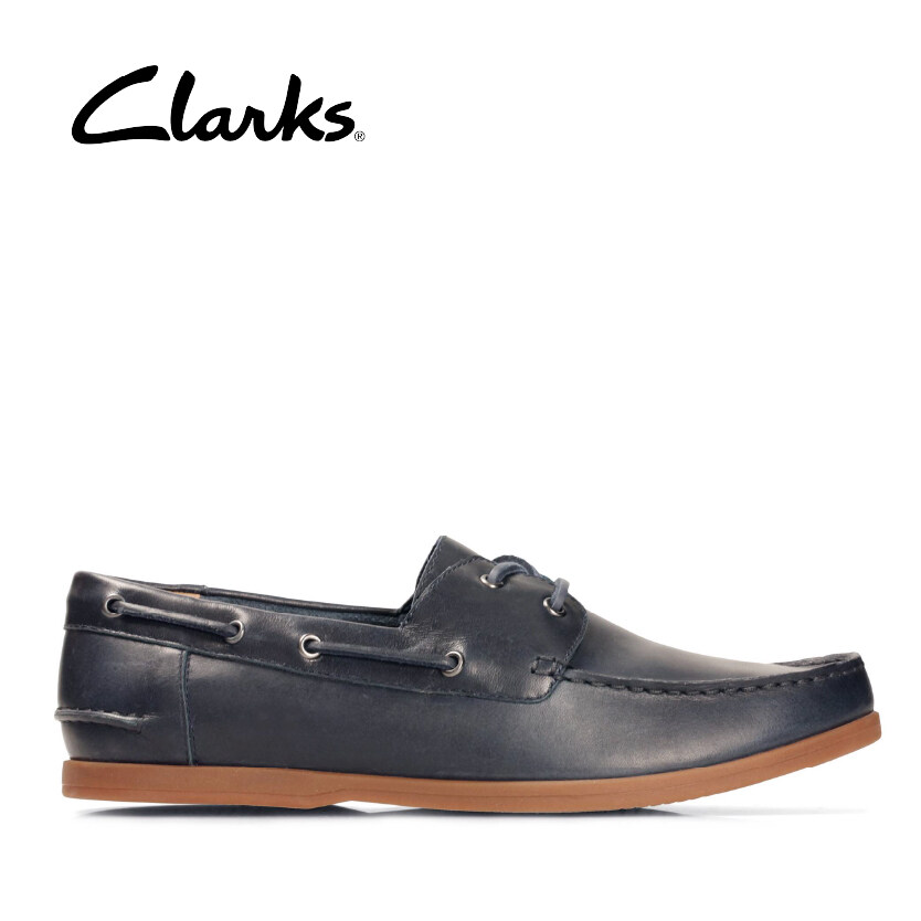 Clarks Men Morven Sail Navy Leather Lazada