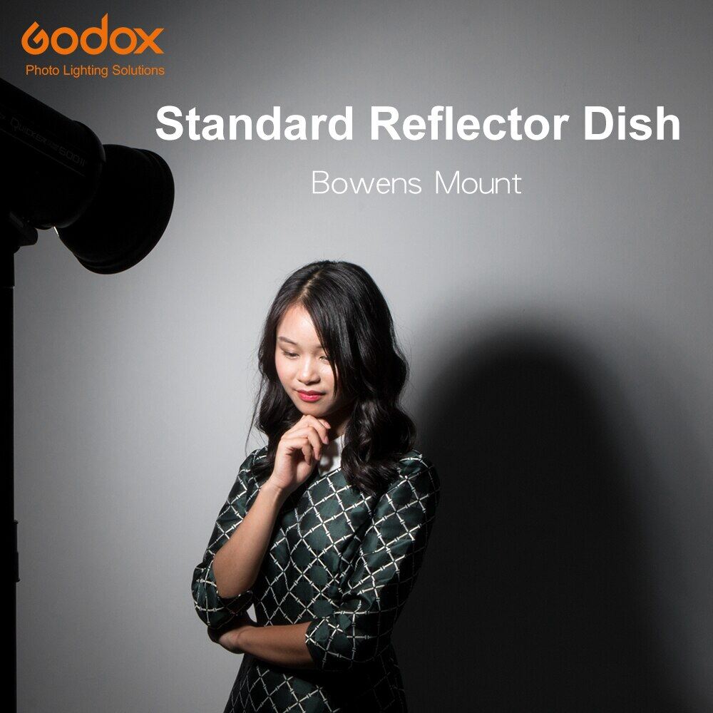 Godox Standard Reflector 180*130mm Bowens Mount Type for Photography Studio Lighting Flash Speedlite (Without Umbrella Hole)