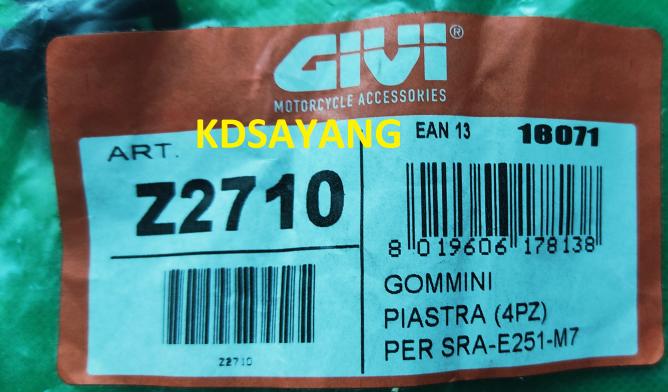 Givi Z2710a Piastra In Gomma Per Parabrezza Moto - Universal One Size - Foto 5