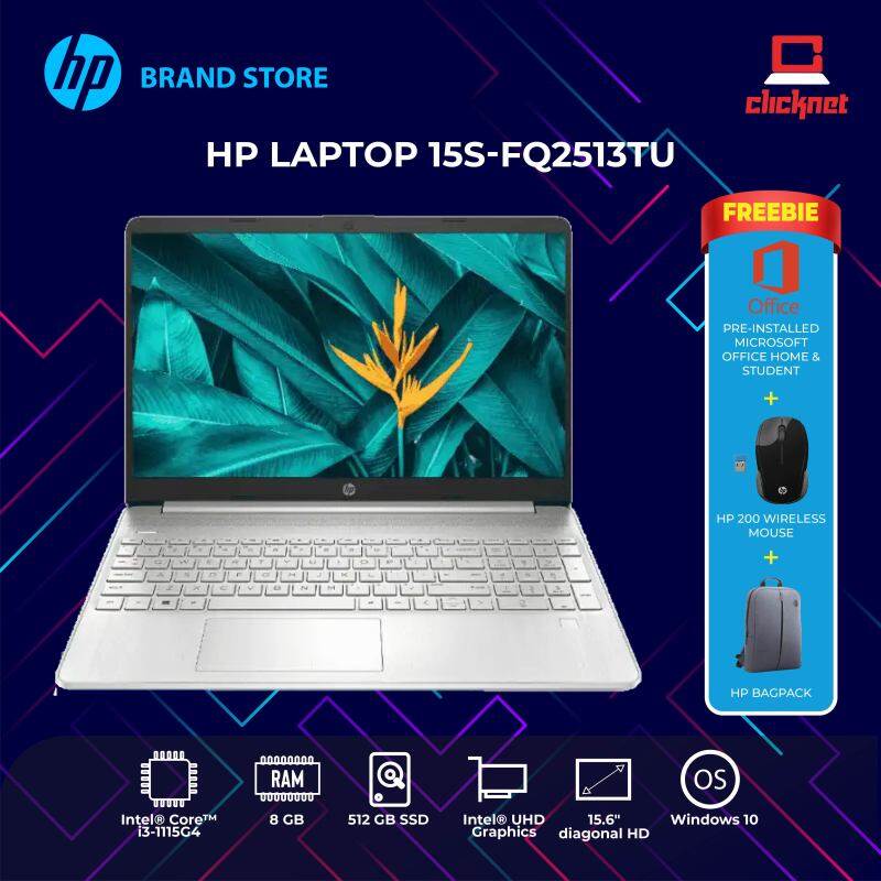 HP 15S-FQ2513TU (Intel Core I3-1115G4 ,8GB, 512GB SSD, 15.6HD, Win 10,H&S ,2 Years) Malaysia
