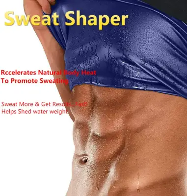Men Sweat Shaper Sauna Hot Body Shapers Vest Workout Fitness Sport Running Tops Waist Trainer Slimming Vest Shapewear Fat Burning Waist Shaper Corset Top