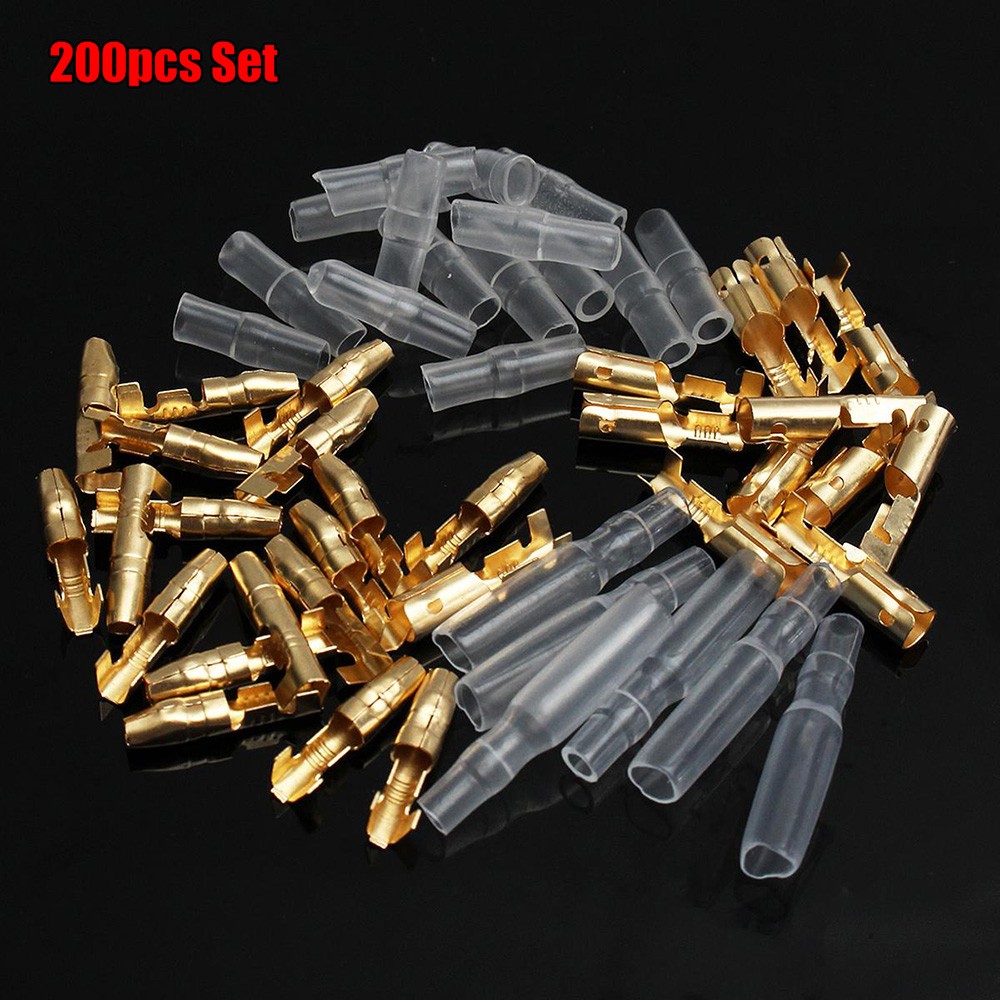 200pcs 3.9mm Male Female Electric Cable Wire Connector Socket Classic Terminal