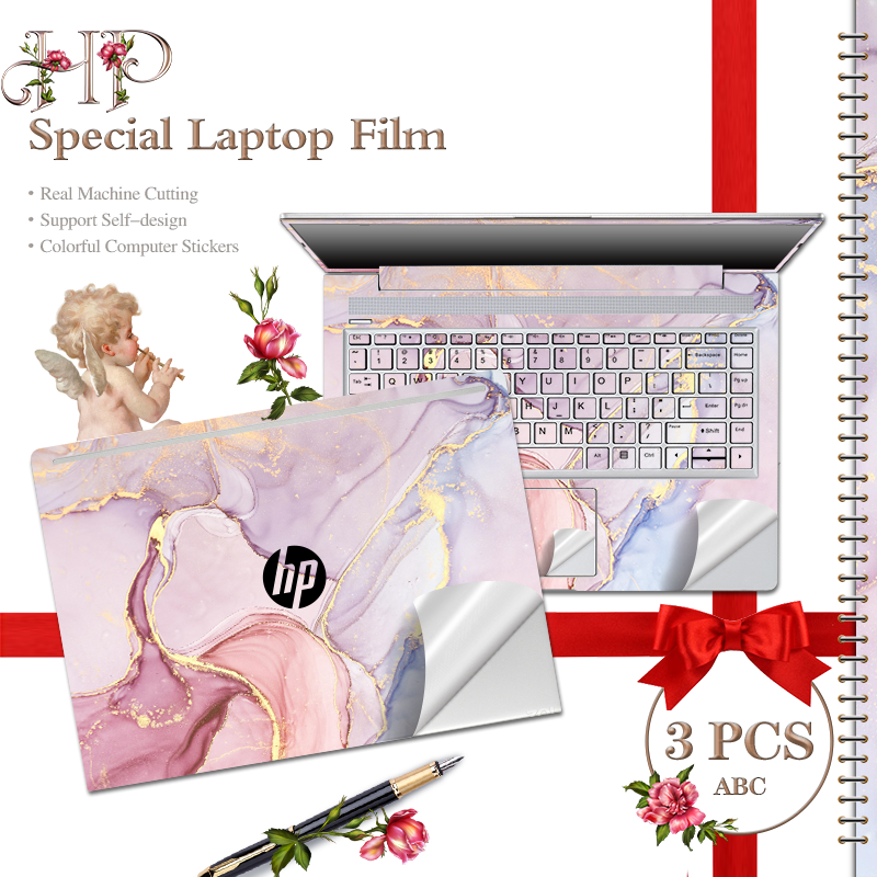 Precut Laptop Sticker Marble Cover Laptop Skin for HP Laptop 14s