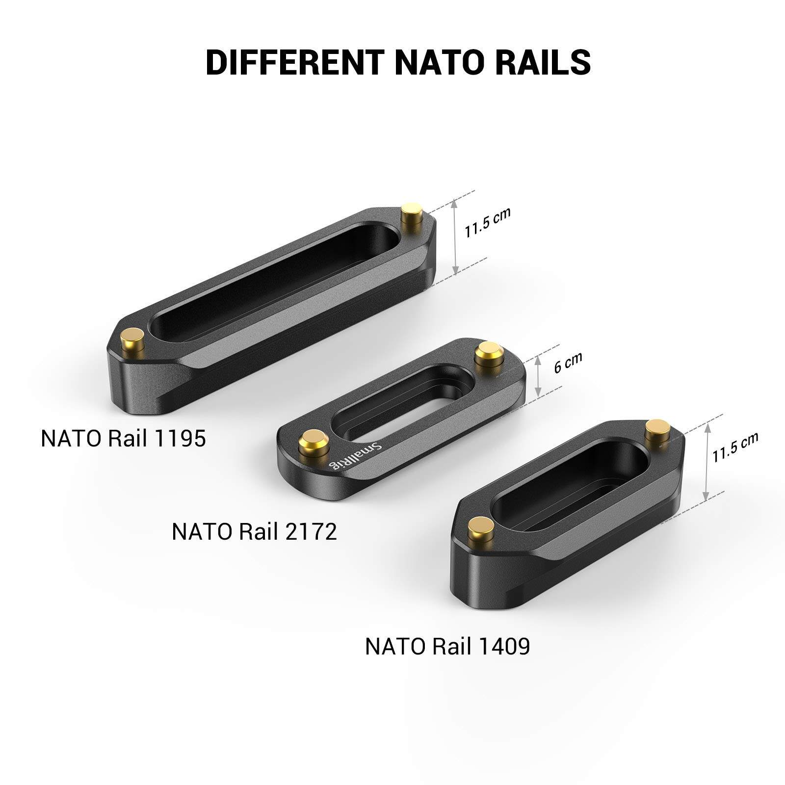 SmallRig Mini NATO Rail Tháo lắp nhanh NATO Rail Độ dày 6mm Chiều dài 48mm cho Tay cầm NATO Lồng máy ảnh 2172