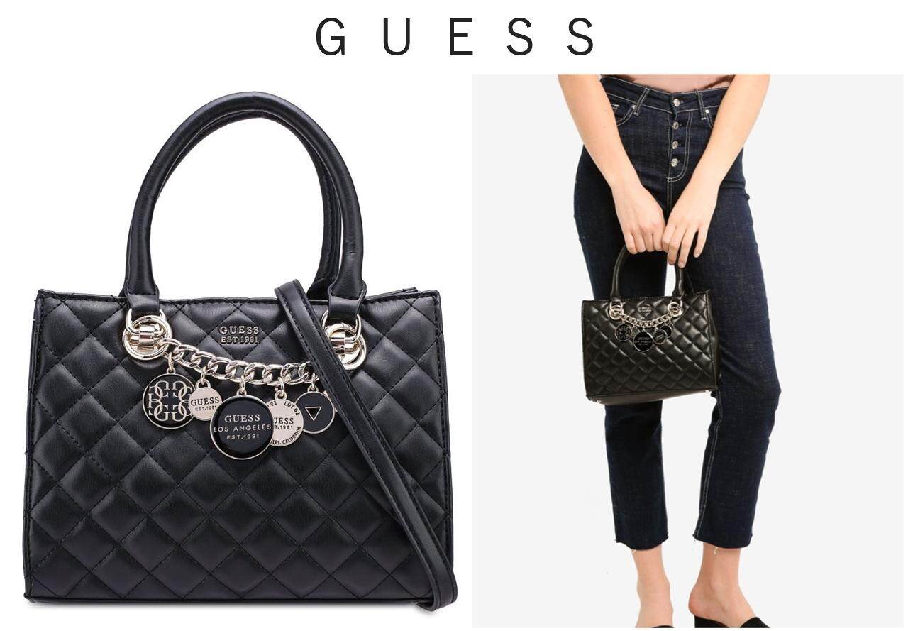 Guess Women Bags Price In Malaysia Best Lazada Guess Victoria Friend Small Satchel Handbag Black