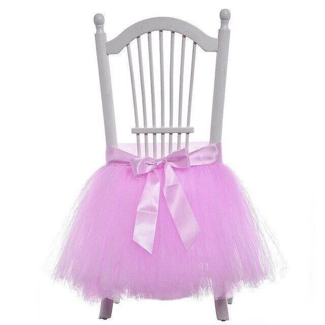 45*45 Cm Tutu Tulle Kursi Rok Pernikahan Perayaan Menjelang Kelahiran Ulang Tahun Dekorasi Pesta Sarung Kursi untuk Tekstil Rumah Perlengkapan Pesta Acara