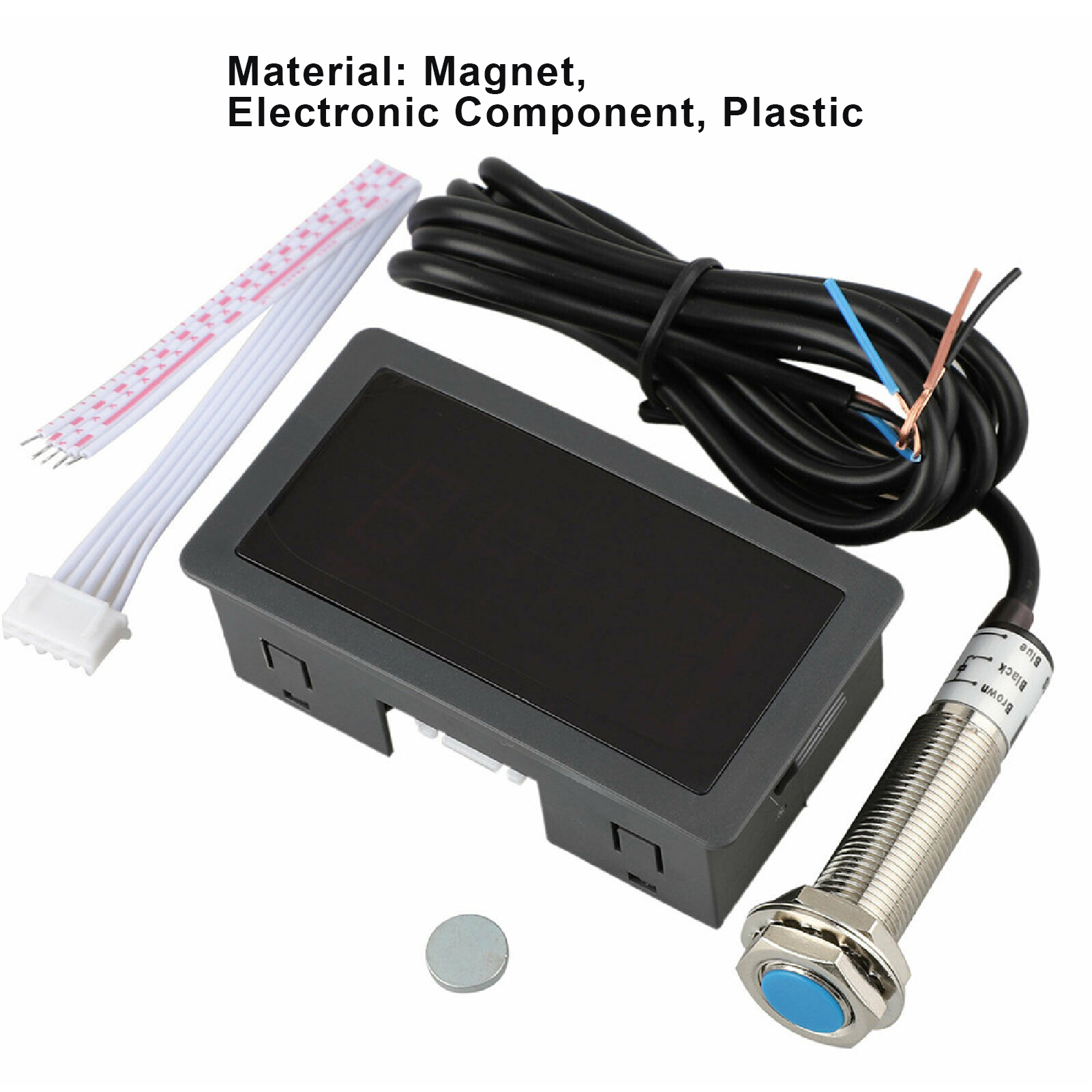 SpeedH Universal Tachometer ​​Measurement Easy to Install Lightweight Hall Effect Sensor 4 Digital RPM Speed Meter Panel for Excavators