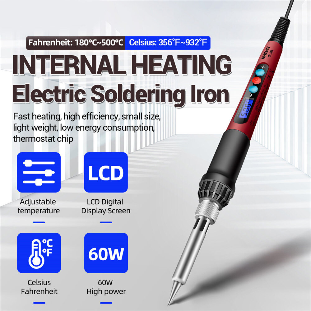 diymore [Chính Hãng 100%]  Mỏ Hàn Điện Lõi Nhiệt Bên Trong Bằng Gốm Có Thể Điều Chỉnh Nhiệt Độ Màn Hình Kỹ Thuật Số Thông Minh SL103 60W