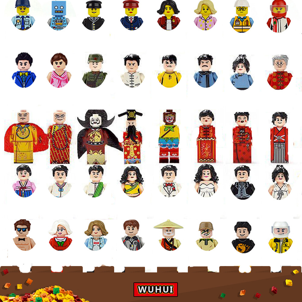 WUHUI 24PCS City Minifigures Toy Building Kit Toys Building Blocks Police Fireman Teacher Doctor Occupations Figures Ninja Marvel Building Bricks Kids Toy Toys for Boys Girls Compatible with All Brands