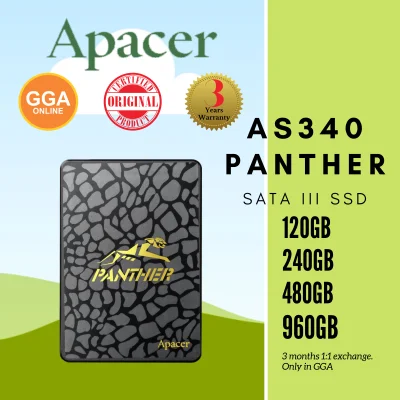 APACER AS340 AS340X 2.5" SSD PANTHER SATA III 120GB & 240GB & 480GB & 960GB SOLID STATE DRIVES SSD
