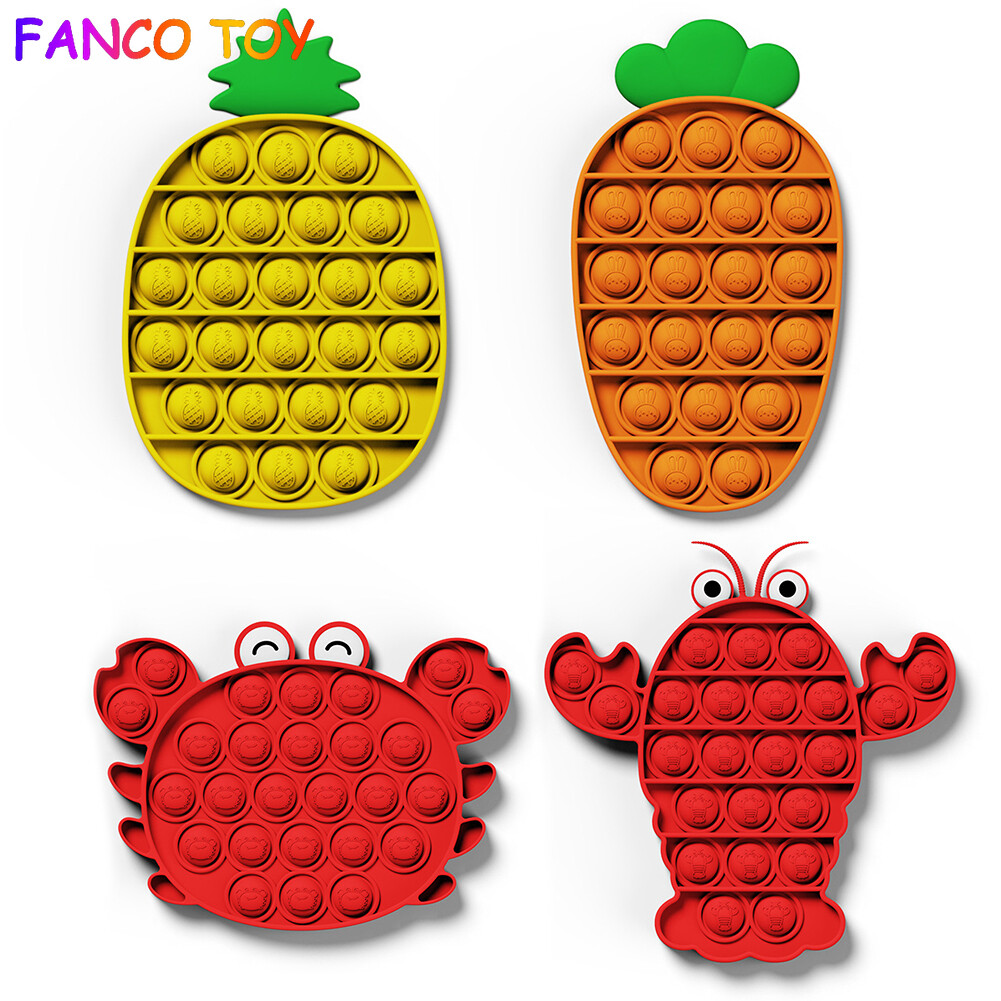 1Set pop it fidget toy crab carrot pineapple lobster fidget toys full set box all fidgets Bubble Fidget Sensory Push Toy tiktok Stress Reliever Relief Toys Special Needs Silent Classroom