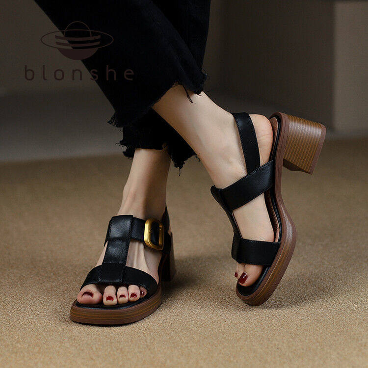 Blonshe Xăng Đan Đế Xuồng Cho Nữ Giảm Giá Giày Có Dây Cho Nữ Giày Cao Gót