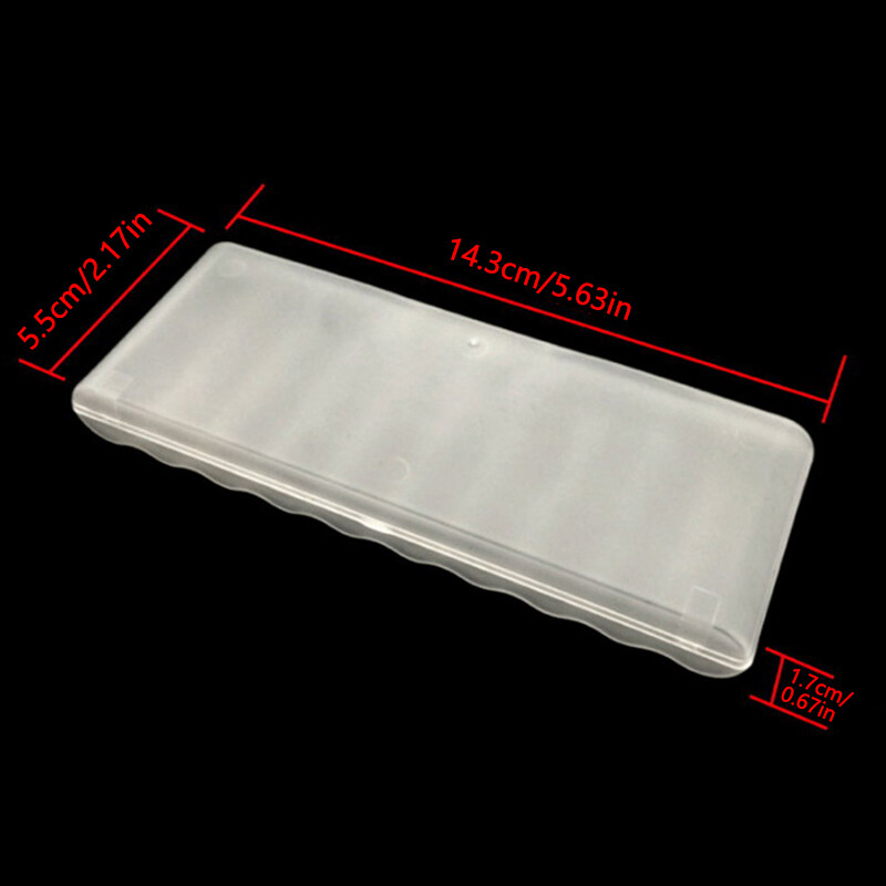 Fkend 10 Slot Transparent White Plastic Battery Storage Box Hard Container Holder Case For AA Battery Organizer Accessories
