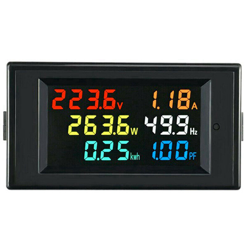 D69-2058 6in1 vôn kế hiện tại Ampe kế Hệ số công suất điện năng lượng máy đo tần số Bảng điều khiển kỹ thuật số wattmeter LCD Volt Amp